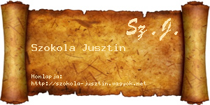 Szokola Jusztin névjegykártya